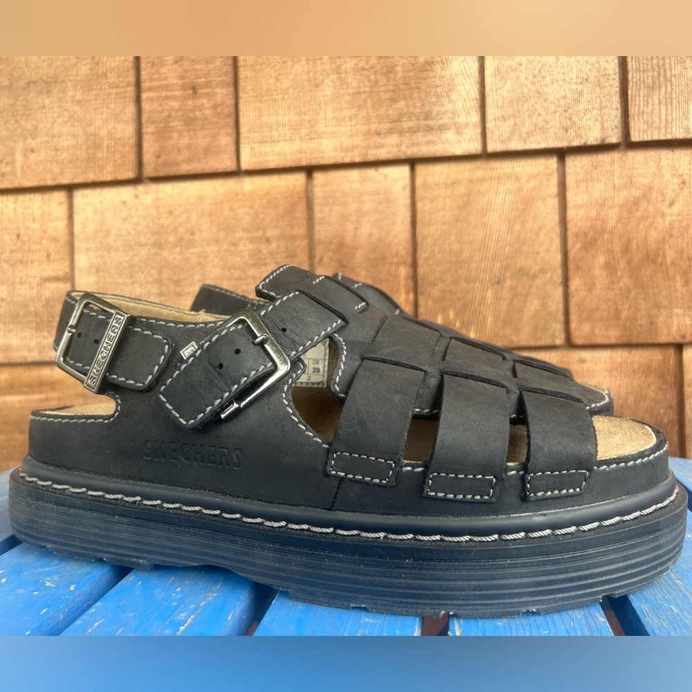VTG Y2K Skechers Chunky Fisherman Jammers Leather Sandals SN6708 Men Size US 11